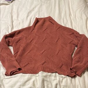 Women's Textured Knit Sweater - Rust